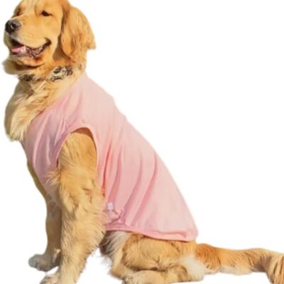 Pink XL Dog Shirt for Girl Boy Solid Cotton Dog T-Shirt Summer Basic Tank Top Breathbal Sleeveless Doggy Vest Cooling Pet Clothes for Large Breed 85-110 LB (Pink1, 8XL)