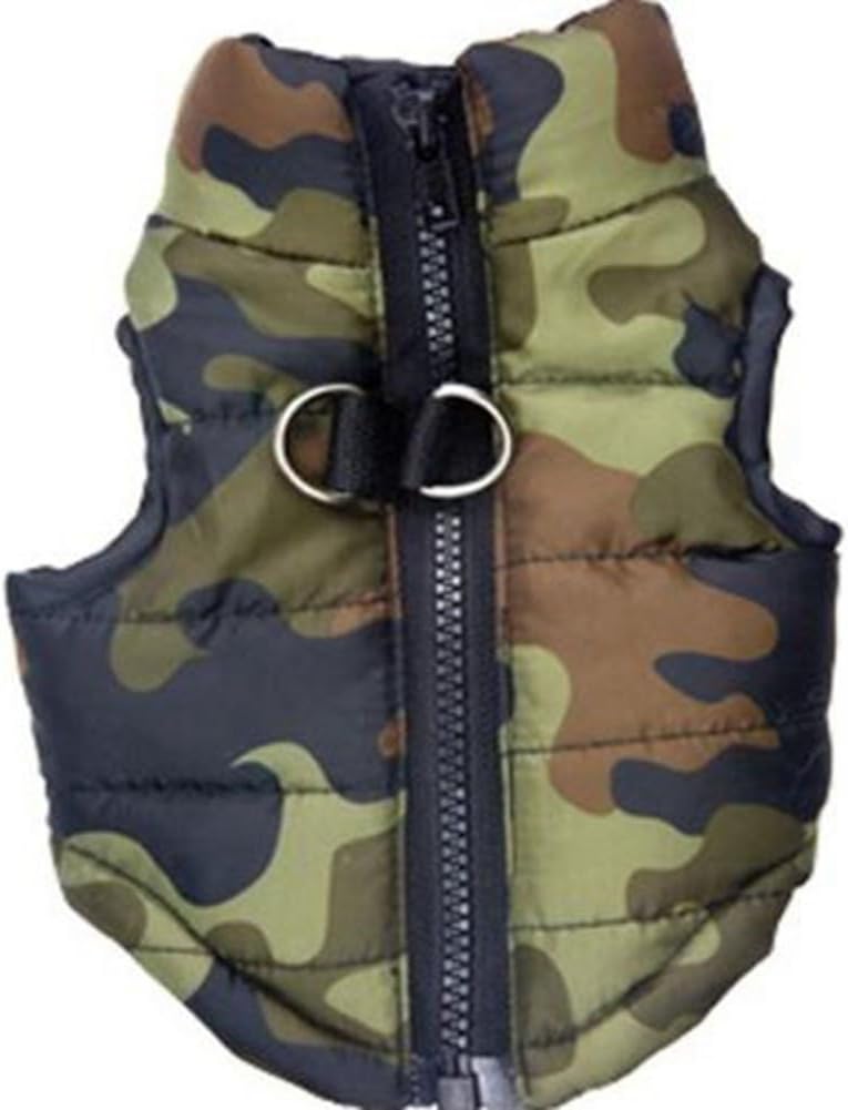 Winter Waterproof Windproof Vest Coat for Small Dogs - Warm Jacket for Cold Weather - Suitable for Teddy, Chihuahua, Yorkshire (Not for Large Dogs) - Camouflage M