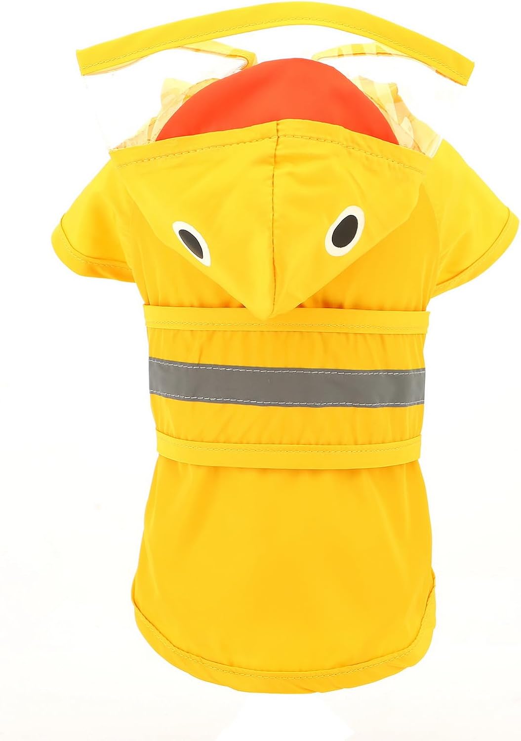 Cute Duck Dog Raincoat with Clear Hood and Harness Hole Adjustable Waterproof Rain Jacket for Small Medium Large Dogs Boy Girl Reflective Pet Poncho, Yellow, S
