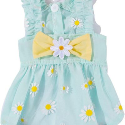 Flowers Elegant Princess Small Dog Dress Spring Summer Dog Dresses Girls Puppy Lightweight Pet Dresses