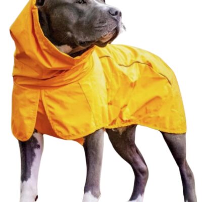 Dog Raincoat, Waterproof Windproof Rain Jacket, for Small Medium Large Extra Large Dogs, Reflective Breathable Full-Body Coverage Dry Suit - Mustard Yellow - 3XL
