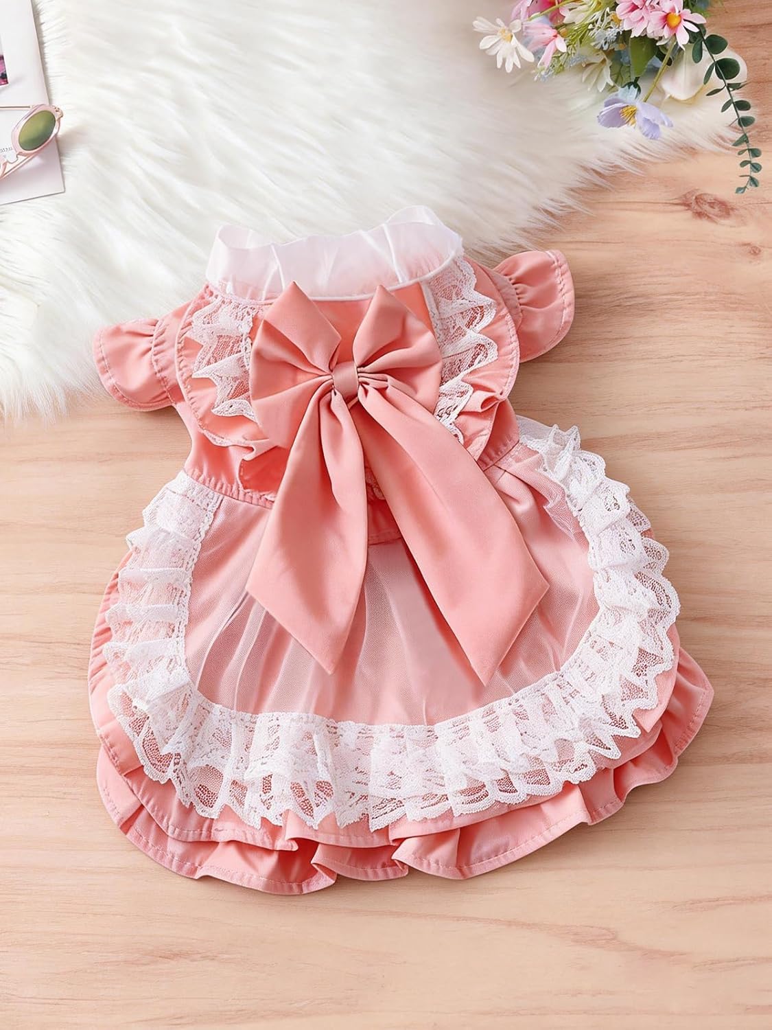 Valentine's Day Cats and Dogs Pet Dresses Spring Summer Pets Clothes Small Puppy Tutu Outfits Pink Medium - Image 2